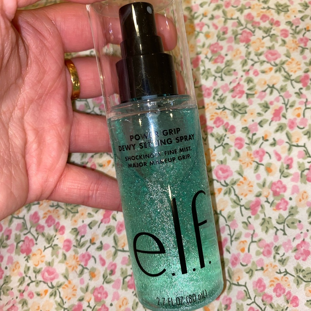 ELF Power Grip Dewy Setting Spray - Teal with Silver Shimmer